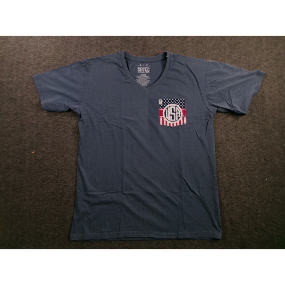 Royce Brand Shirt Mens Small Blue USA United States Of America Causal Everyday